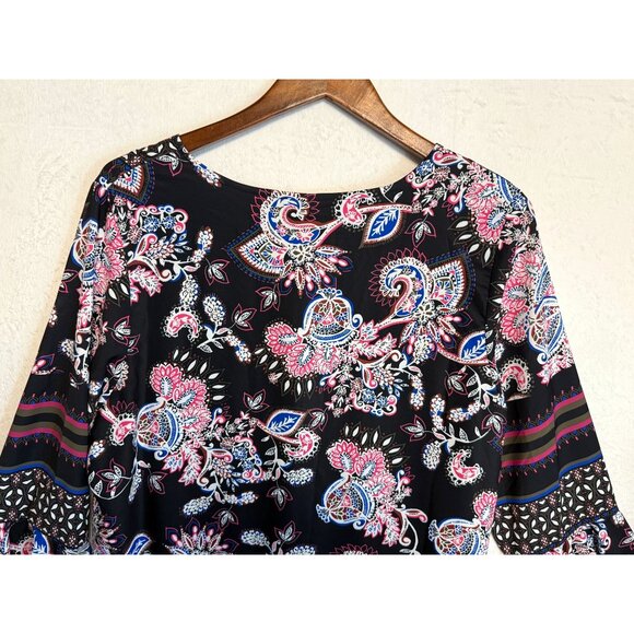 Ella Moon Dress Big Bell Sleeves Multicolor Paisley‎ Size XL Boho Goth Artsy NWT - Picture 14 of 16